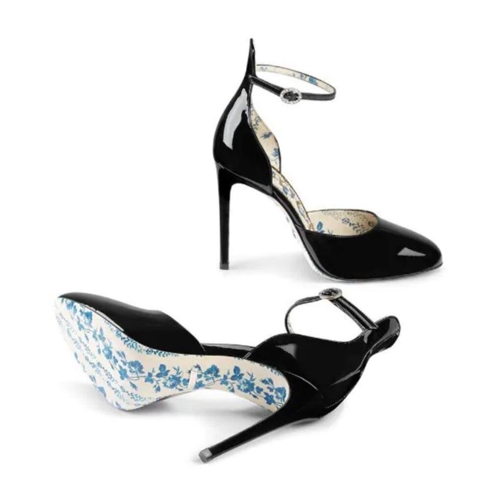 GUCCI Vernice Crystal Nero Pump Black 40* - Picture 4 of 12
